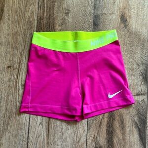 Pink and Neon Yellow Nike Pros